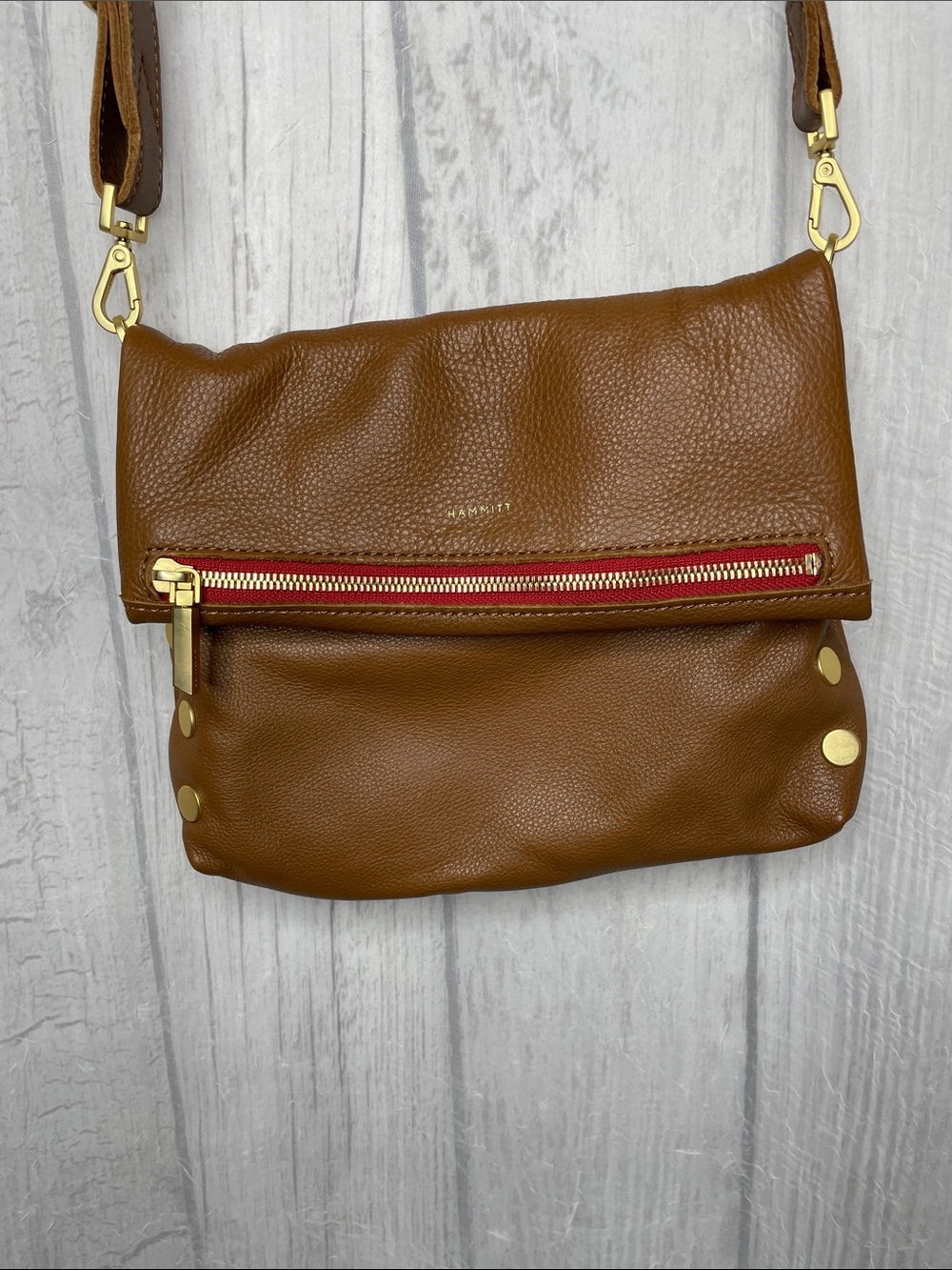 Hammitt medium VIP Leather Crossbody with Red Zip